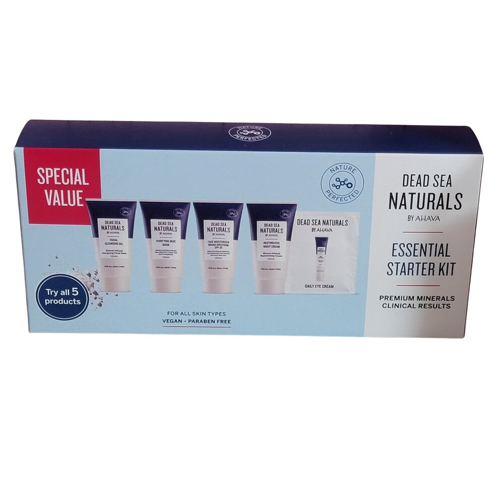 AHAVA Dead Sea Naturals Skincare Set - White and Blue Two Packs